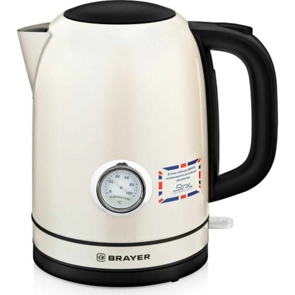 Электрический чайник brayer strix 2200вт, объём 1.7 л br1005ye - фото 1