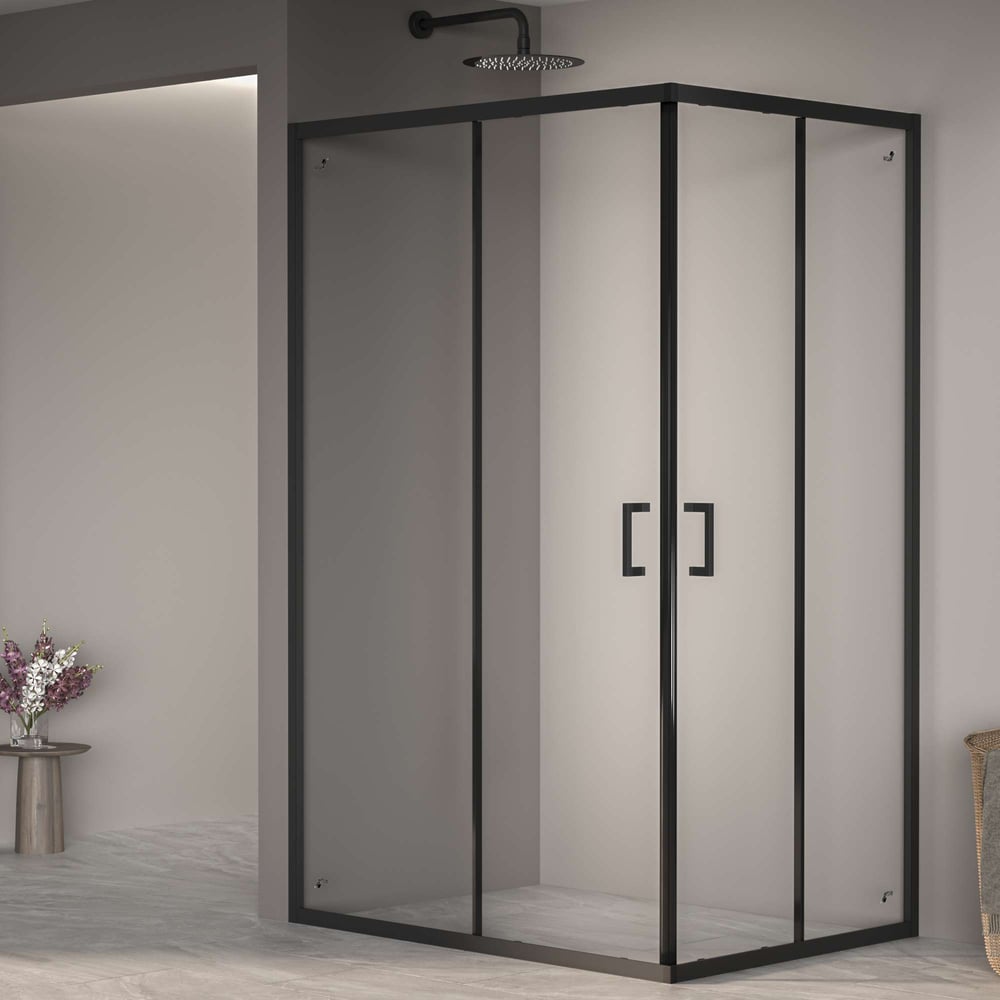 Изображение товара Душевой уголок RGW 80x100x195 PA-040-B черный с прозрачными шторками