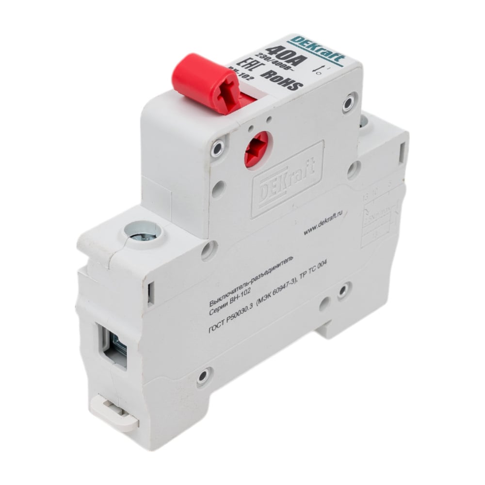 Изображение товара Выключатель нагрузки Dekraft ВН102-1Р-040А 40А белый