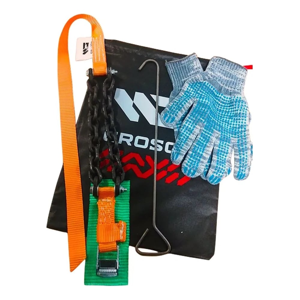 Изображение товара Браслеты противоскольжения для легковых авто GROSCO широкие, на колеса R13-16 / ширина 195-205 мм. комплект 20 шт. Q00020520