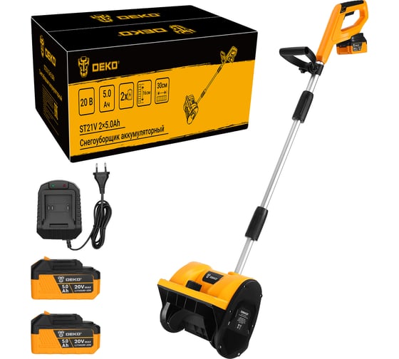 Изображение товара Снегоуборщик аккумуляторный DEKO ST21V, 20В, 2х5 Ач 085-4444