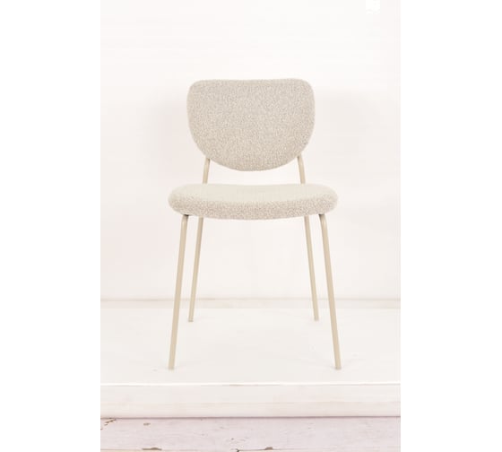 Изображение товара Стул для кухни обеденный Стул Груп Gigi, серо-бежевый букле, кремовые ножки комплект 4 стула DRC-9155-B URL426-2 Creamy BOX