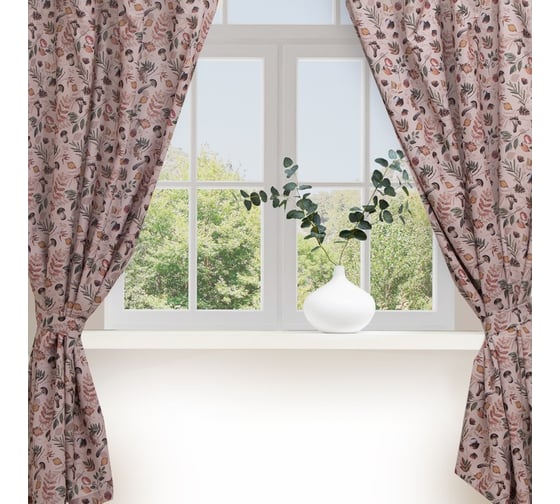 Изображение товара Комплект штор для кухни с подхватами Этель "Nature forest" 145x180см-2 шт, 100% полиэстер 7183003