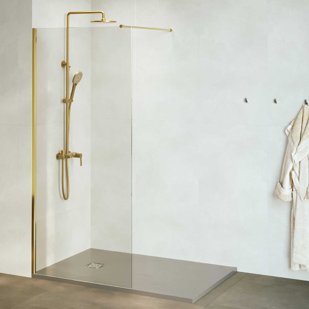 Изображение товара Душевая перегородка RGW 120x195 см закаленное стекло с золотым профилем