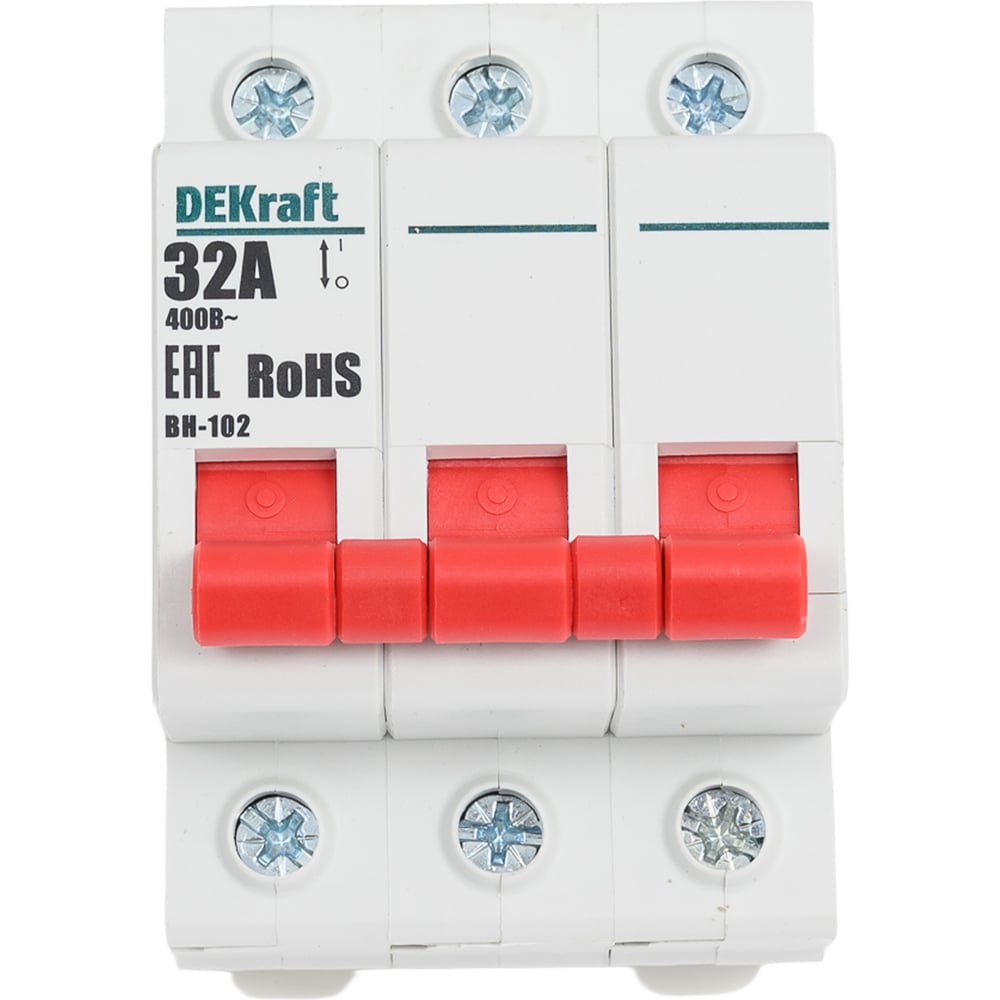 Изображение товара Выключатель нагрузки Dekraft ВН102-3Р-032А 17010DEK модульный 3 полюса 32А