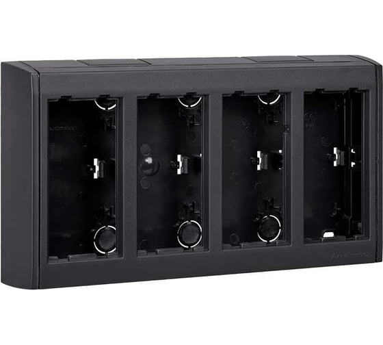 Изображение товара Настенный блок Simon на 4 S-модуля Сима Про, поверхностный монтаж, графит SBC400-14