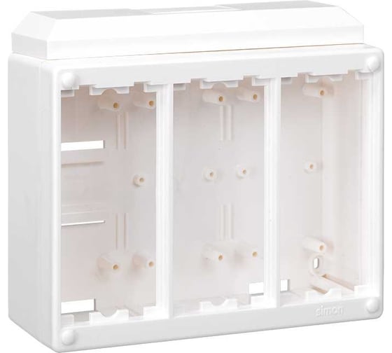 Изображение товара Настенный блок Simon на 3 S-модуля Сима Классик, накладной монтаж, белый SC300-9