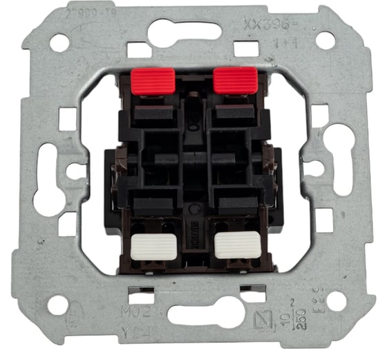 Изображение товара Кнопочный двухклавишный выключатель Simon, 2 входа 2 выхода, 10А 250В 75396-39