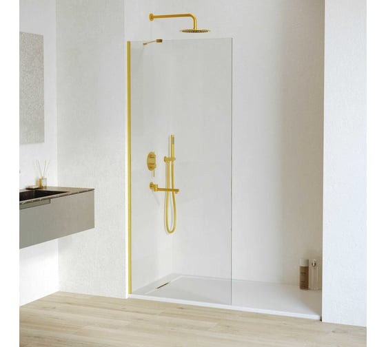 Изображение товара Душевая перегородка RGW 80х195 WA-110-Gb золото брашированное, прозрачное, 8 мм 351011008-16