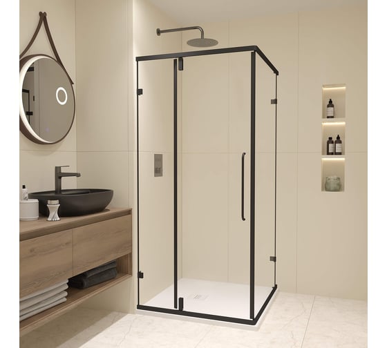 Изображение товара Душевой уголок RGW 90х90х185 CL-035-B квадрат/черный/прозрачное/6 мм 350903599-14