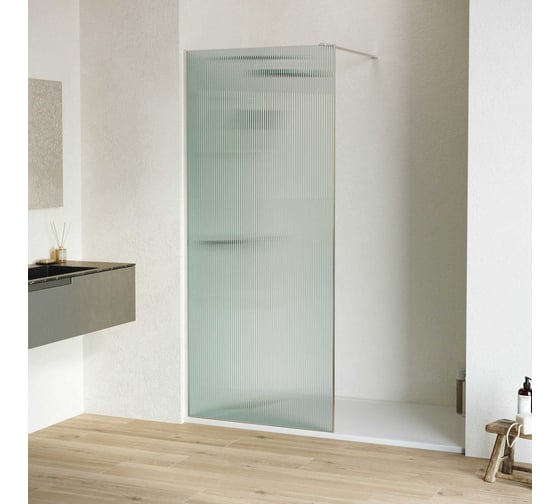 Изображение товара Душевая перегородка RGW 90х195 WA-08 хром, Ribbed, 8 мм, Easy 06100809-151