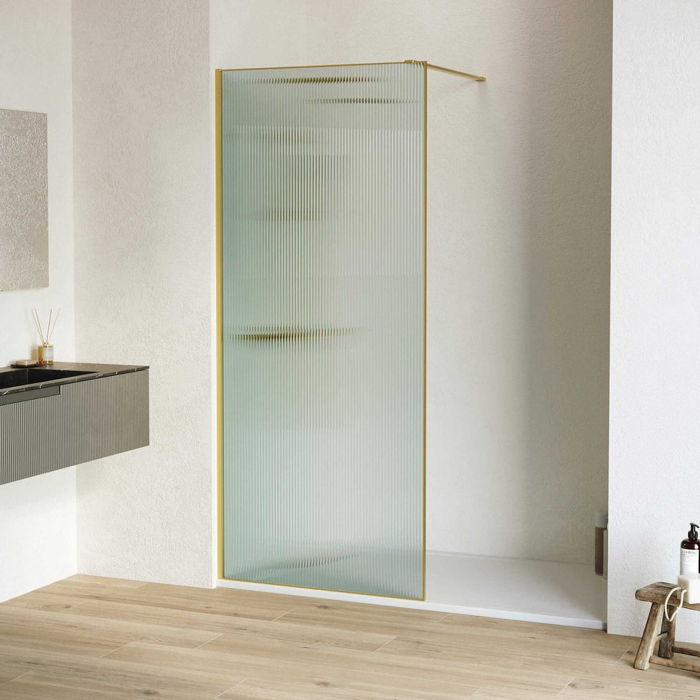 Изображение товара Душевая перегородка RGW 100х195 WA-08-G золото рифленое 8 мм