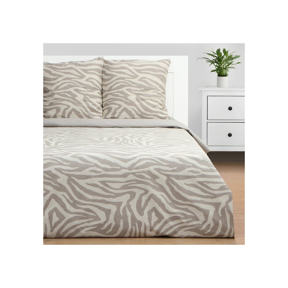 Изображение товара Комплект постельного белья Этель 1.5 сп Beige zebra 150x214 см, 70x70 см 2 шт бязь
