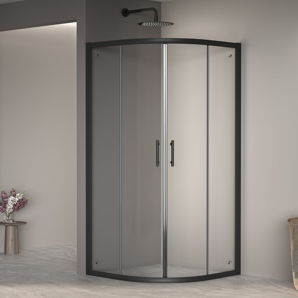 Изображение товара Душевой уголок RGW 90x90x190 PA-51-B полукруг черный прозрачное стекло 6 мм