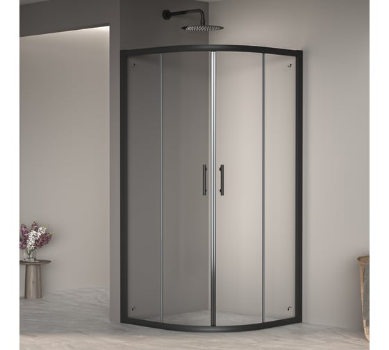 Изображение товара Душевой уголок RGW 90х90х190 PA-51-B полукруг/черный/прозрачное/6 мм (Easy) 02085199-14