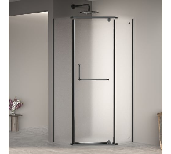 Изображение товара Душевой уголок RGW 90х90х195 PA-081 B трапеция/черный/матовое/6 мм 35088199-24
