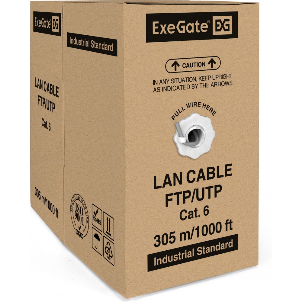 Кабель UTP ExeGate exegate ex256748rus кабель utp 4 пары кат 5e exegate бескислородная медь 24awg fluke® test pass бухта 305м серый pvc