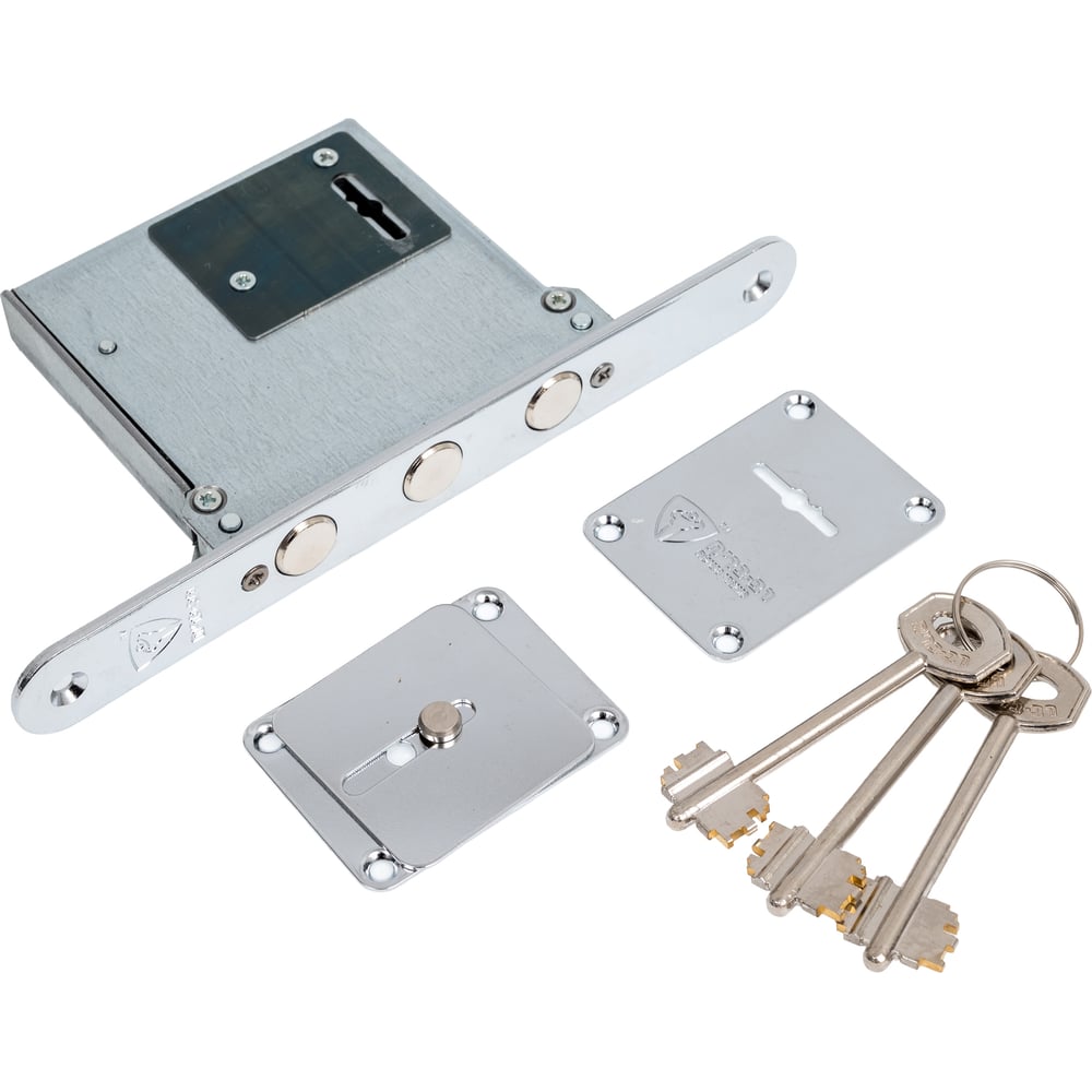 Изображение товара Врезной механический сувальдный замок Rav Bariach 3 ригеля антивандальный класс 3 никель