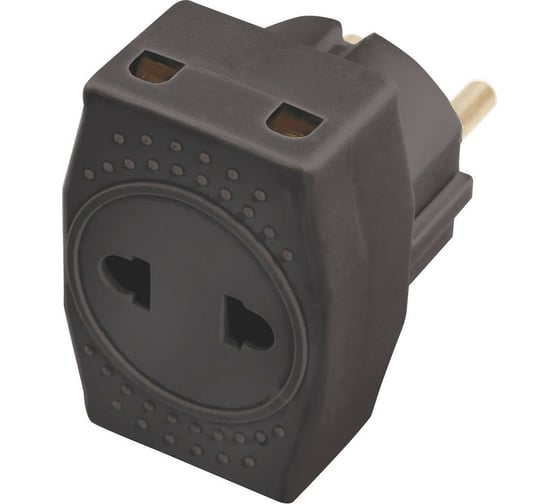 Изображение товара Сетевой 3-местный компактный разветвитель STEKKER без заземления, ADP10-16-20, черный 39295