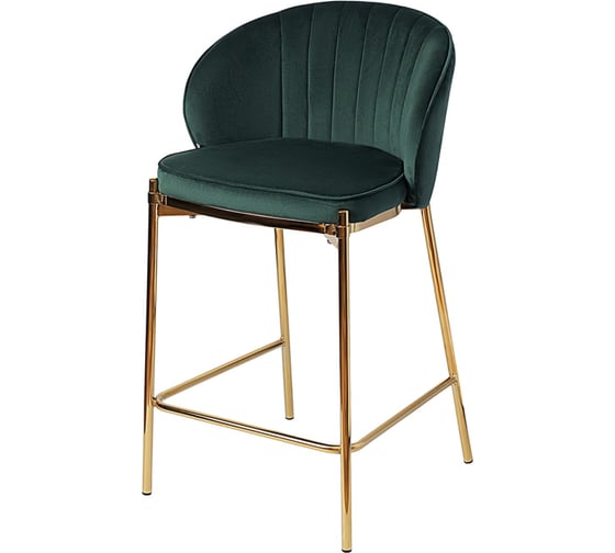 Изображение товара Стул Bergenson Bjorn полубарный Coral, велюр, темно-зеленый BB0000703