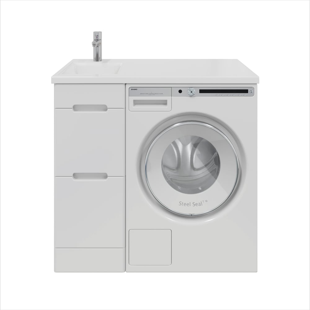 Изображение товара Тумба с раковиной напольная RUVANN DUET 40 + Даллас 100 левый белая