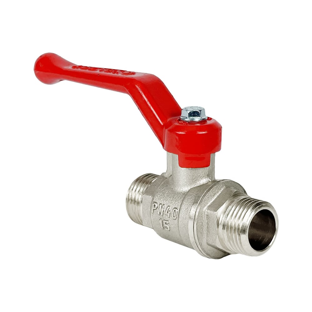 Кран шаровой Valfex N/P59 бирка для воды, 3/4" НР/НР, ручка рычаг, латунный никелированный 11Б27фт1М VF.220.NR1.034.N/P59.Bir