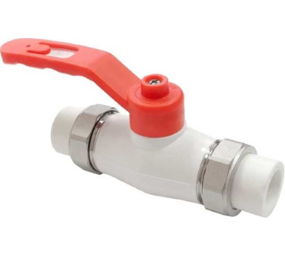 Изображение товара Кран шаровой Valfex 25, полнопроходной, с двойным разъемным соединением, белый К 21144025