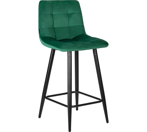 Изображение товара Стул полубарный DOBRIN OLIVIA цвет сиденья зелёный велюр 108-64, черные матовые ножки LML-8078-1_B-M_V-V108-64