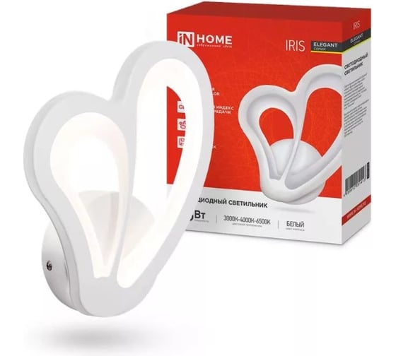Изображение товара Светильник светодиодный IN HOME ELEGANT IRIS 15Вт 230В 3000-6500K 1200Лм STEP COLOR белый 4690612051413
