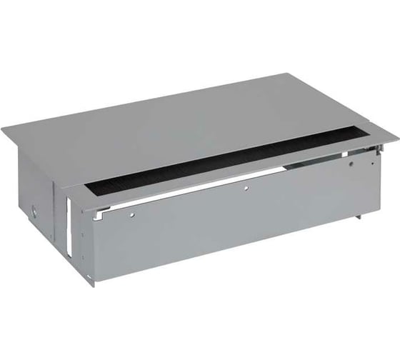 Изображение товара Врезной розеточный блок с крышкой Simon, ввод щетка, 4x2PE, 1 пустое отверстие, алюминий, 400 44504000-133