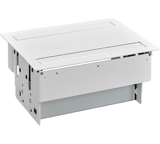 Изображение товара Двухсторонний врезной розеточный блок с крышкой и вводом Simon, 6x2PE, 2 модуля, белый, S400 47403000-130