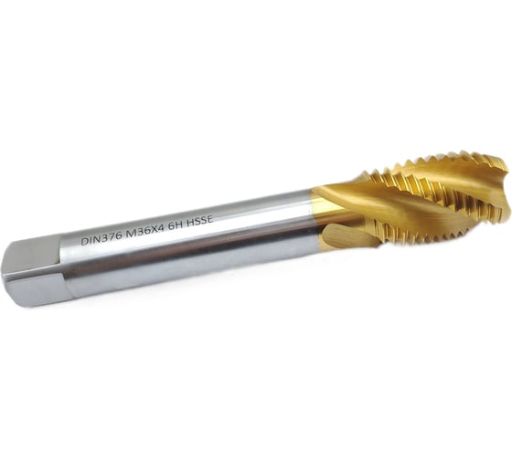 Изображение товара Метчик машинно-ручной TORNERI М36x4.0 DIN376 для глухих отверстий, с винтовой канавкой, с покрытием TiN HSSE Т020711
