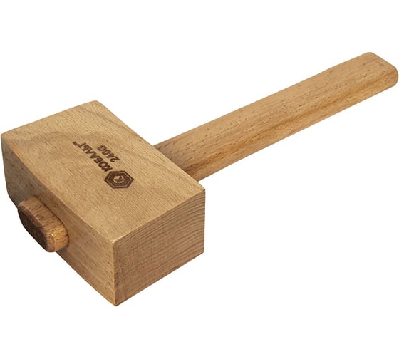 Изображение товара Киянка КОБАЛЬТ 240 г, деревянная рукоятка из ясеня, размер бойка 115х65х45 мм 918-725