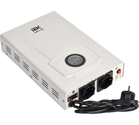 Изображение товара Однофазный стабилизатор напряжения IEK, настенный 2кВА SLIM IVS22-1-002-09