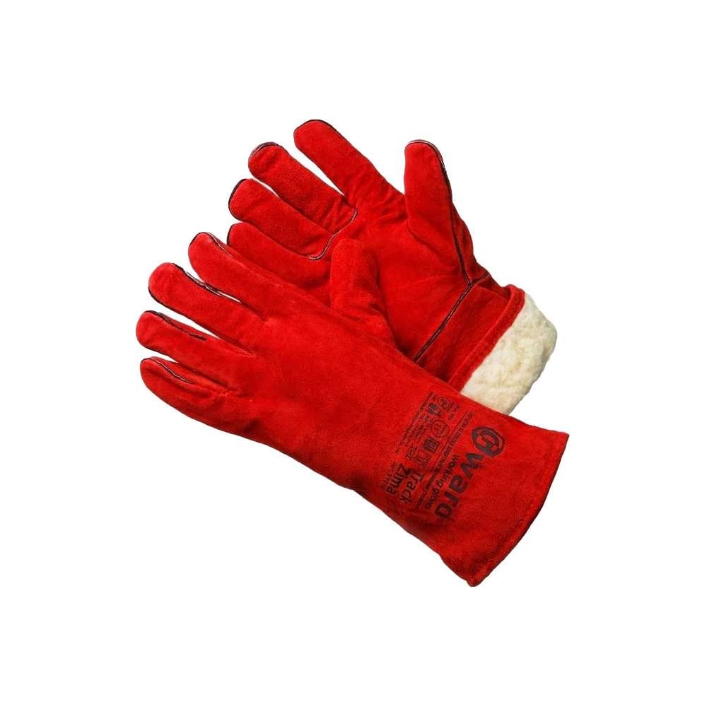 Изображение товара Краги из спилка Gward Track Zima красного цвета 2XL 6 пар