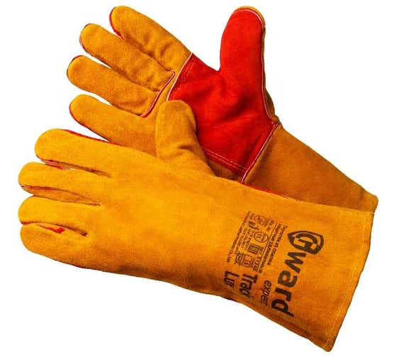 Изображение товара Краги из спилка Gward Track Lux оранжевого цвета, усиленные, размер XXL, 12 пар в упаковке XY240