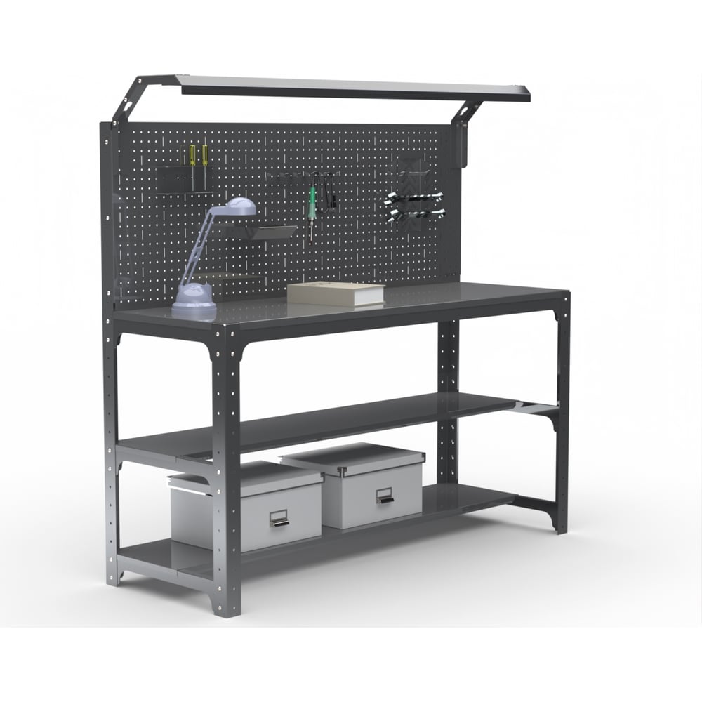 Изображение товара Металлический стол ООО Металекс KIT с перфопанелью и освещением