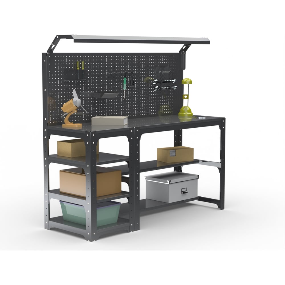 Изображение товара Металлический рабочий стол серии KIT 750х1200х600 мм с боковыми полками