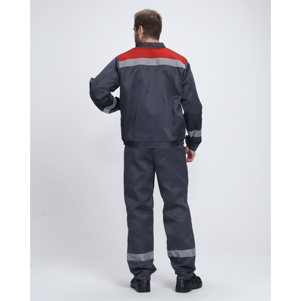 Изображение товара Мужской костюм-двойка ФАКЕЛ Легион-1, ткань Greta, размер 56-58, цвет серый/красный