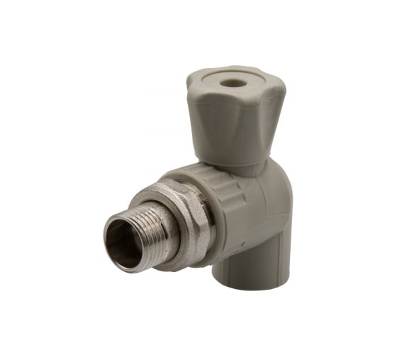 Изображение товара Шаровой кран VRT американка, 20-1/2", угловой, EVER plast, серый 538453
