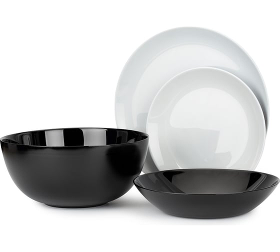 Изображение товара Набор столовый LUMINARC ДИВАЛИ БЛЭК ЭНД ГРАНИТ 19 предметов P4358