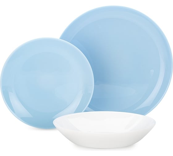 Изображение товара Набор столовый LUMINARC ДИВАЛИ ЛАЙТ БЛЮ ЭНД УАЙТ 18 предметов P5911