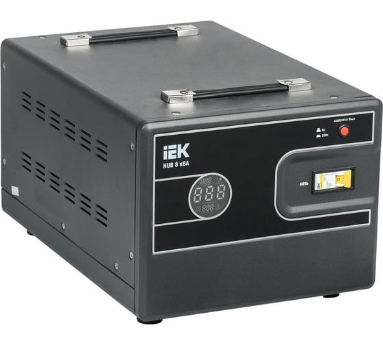 Изображение товара 1-фазный стабилизатор напряжения IEK, переносной 8кВА HUB IVS21-1-008-13