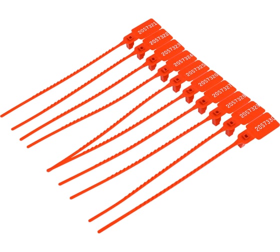 Изображение товара Пломба пластиковая номерная ООО Пломба.Ру L 165 мм, Цвет красный 100 шт, УП-165, 1006421