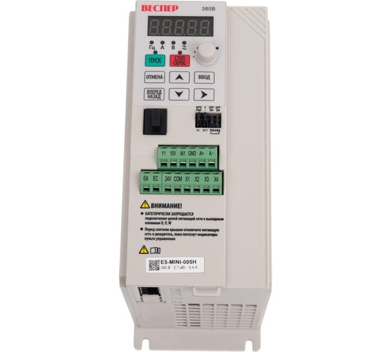 Изображение товара Преобразователь частоты ВЕСПЕР E5-MINI-005H 3,7кВт 380В, VSP5437