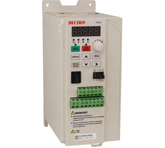 Изображение товара Преобразователь частоты ВЕСПЕР E5-MINI-003H 2,2кВт 380В, VSP5436