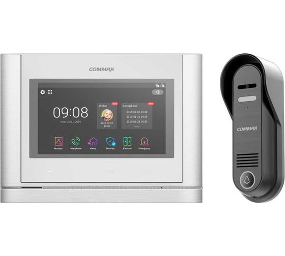 Изображение товара IP Комплект видеодомофона и вызывной панели COMMAX CIOT-1020M White/D20P CIOT-1020MWhite/CIOT-D20P