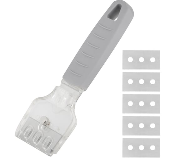 Изображение товара Скребок чистящий Mallony рукоятка ТПР, 16x5 см, 5 лезвий в комплекте 108119