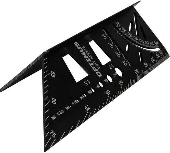 Изображение товара Линейка-угольник разметочный, многофункциональный Optimus 215 мм OPT-MS215