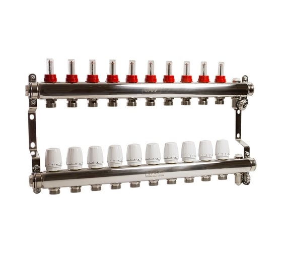 Изображение товара Коллекторная группа VRT 1"х3/4", евроконус, 10 выходов, c расходомерами 530138